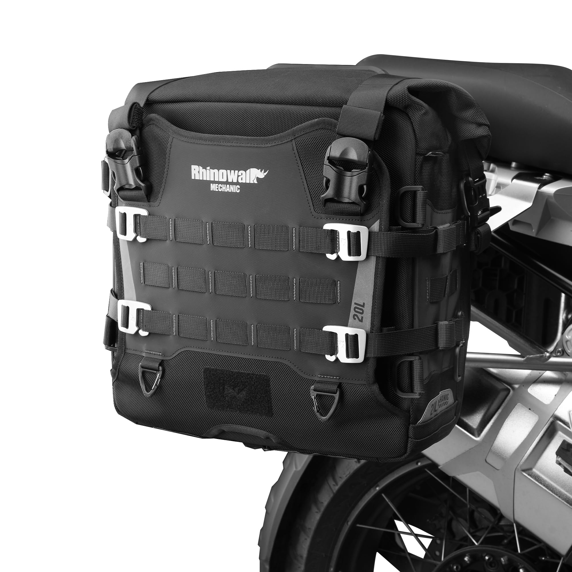 Amazon | Rhinowalk オートバイサドルバッグ 20L 防水 クイック
